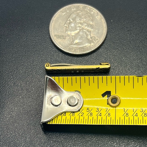 Victorian etched flowers seed pearl gold filled bar brooch pin c clasp antique - Picture 12 of 12